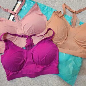 Soma | Enbliss | Racerback Bralettes 3 Bras - pink, magenta, tan